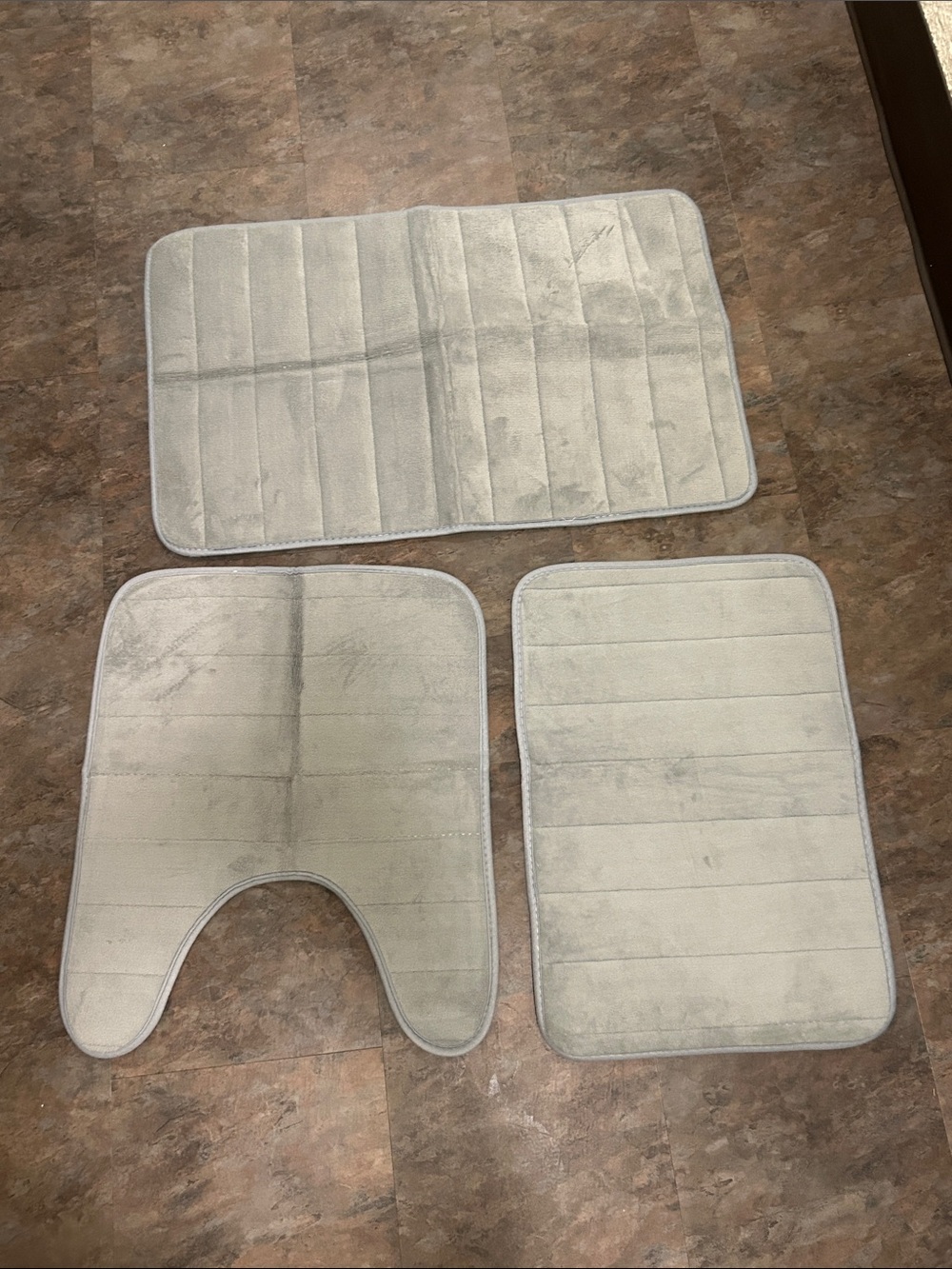 3 piece Light Gray Bathroom Floor Mat Set - Universal BRAND NEW UNUSED NO TAG